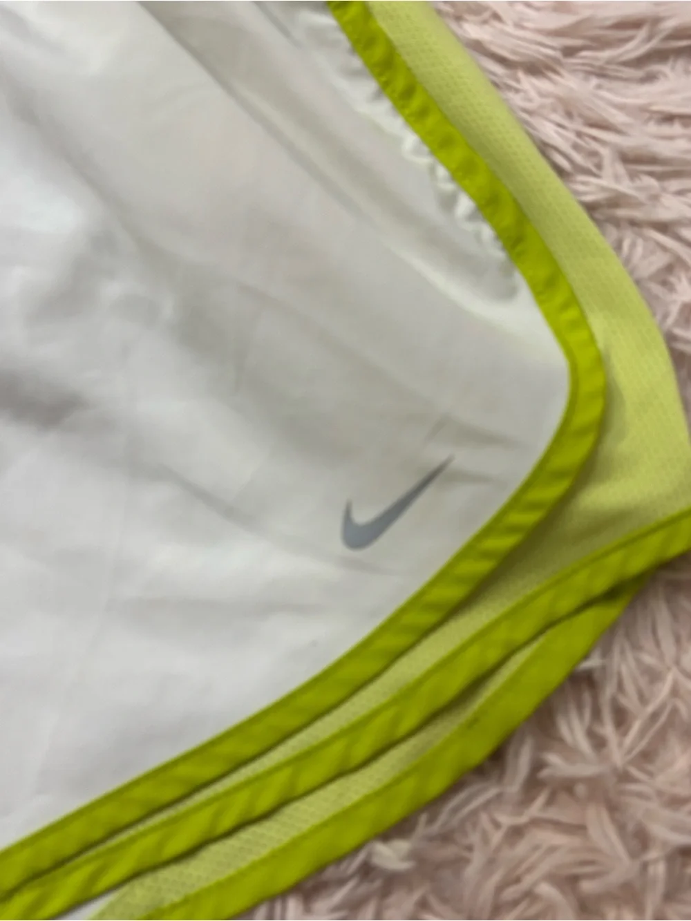 Nike Women's White Shorts with Lime Trim